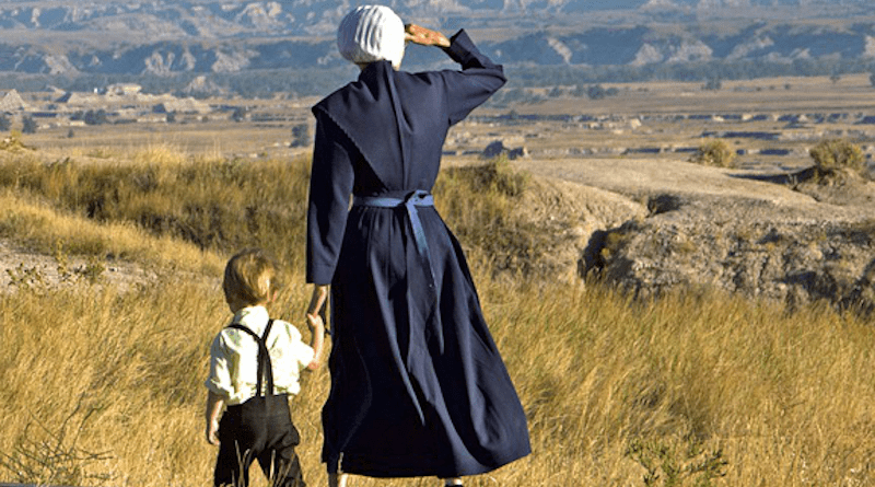 Mennonite family farm mother son