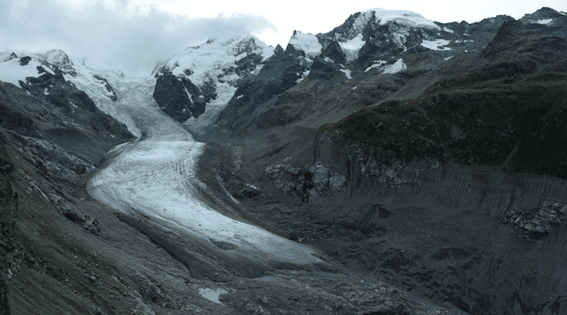Drone photo of glacier. CREDIT (c) Lander Van Tricht