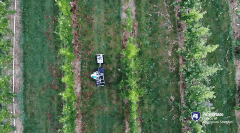 Video screenshot of demonstration of the machine vision device, featuring over-current driven LED lights. CREDIT: Penn State College of Agriculture, Dauen Choi