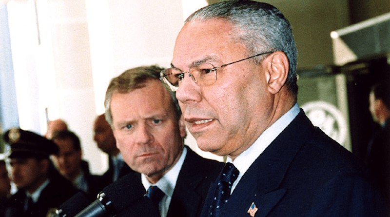 US Secretary Colin Powell with NATO Secretary General Jaap de Hoop Scheffer. Photo Credit: Michael Gross, US State Dept