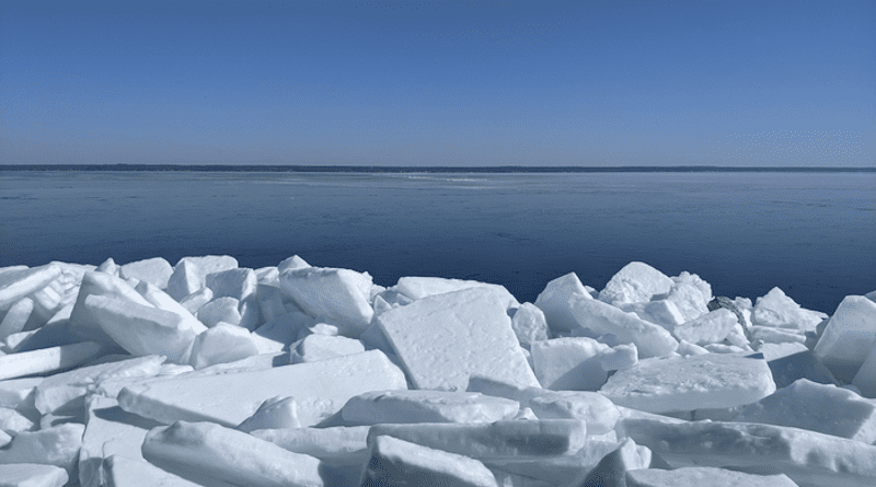 Ice breakup on Oneida Lake in New York CREDIT: Photo by Professor Lars Rudstam, Cornell University
