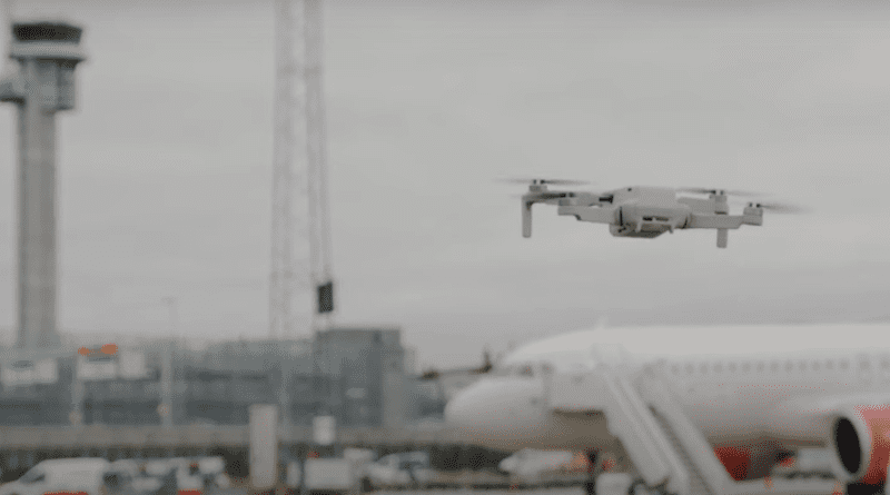 Anti-drone countermeasure exercise in Oslo, Norway airport. Photo Credit: INTERPOL video screenshot