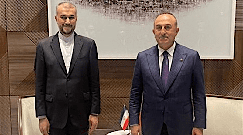 File photo of Iranian Foreign Minister Hossein Amirabdollahian and Turkish counterpart Mevlut Cavusoglu. Photo Credit: Tasnim News Agency