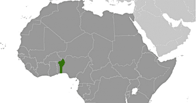 Location of Benin in Africa. Credit: CIA World Factbook