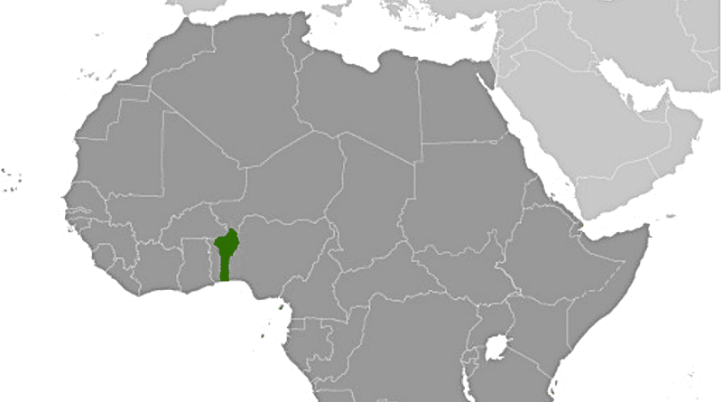 Location of Benin in Africa. Credit: CIA World Factbook