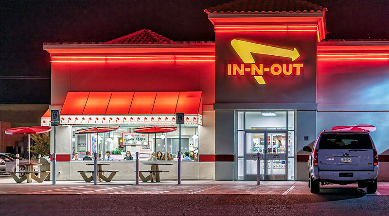 Restaurant In-N-Out Burger Night Neon Building