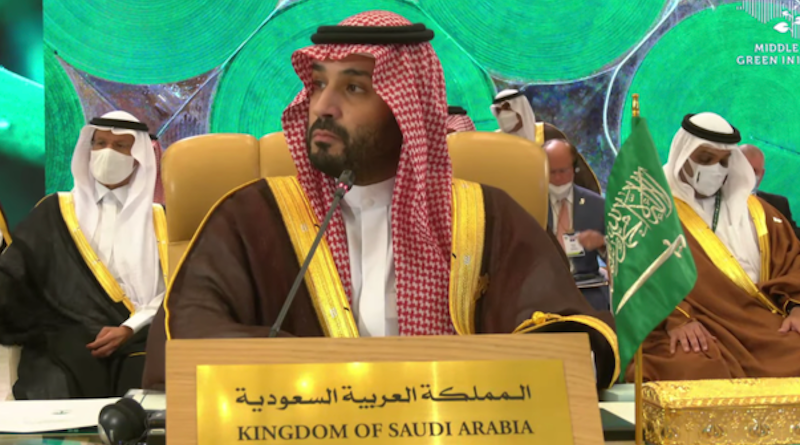 Saudi Arabia's Crown Prince Mohammed bin Salman launched the Middle East Green Initiative (MGI) Summit in Riyadh on Monday. (Screenshot/MGI Summit)