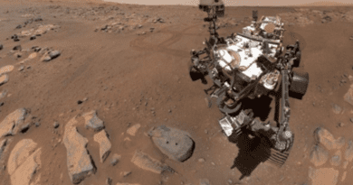 Perseverance rover taking a selfie over the rock it collected two core samples from on Mars. CREDIT: Image credit NASA/JPL-Caltech/MSSS.