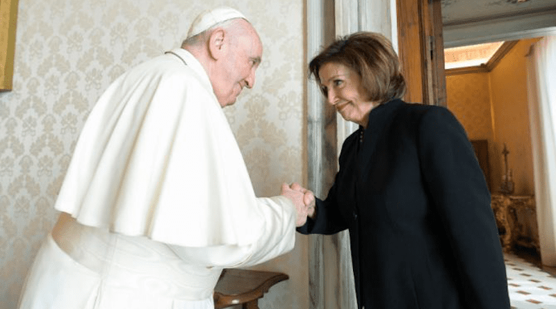 Pope Francis meets with House Speaker Nancy Pelosi at the Vatican, Oct. 9, 2021/ Vatican Media.