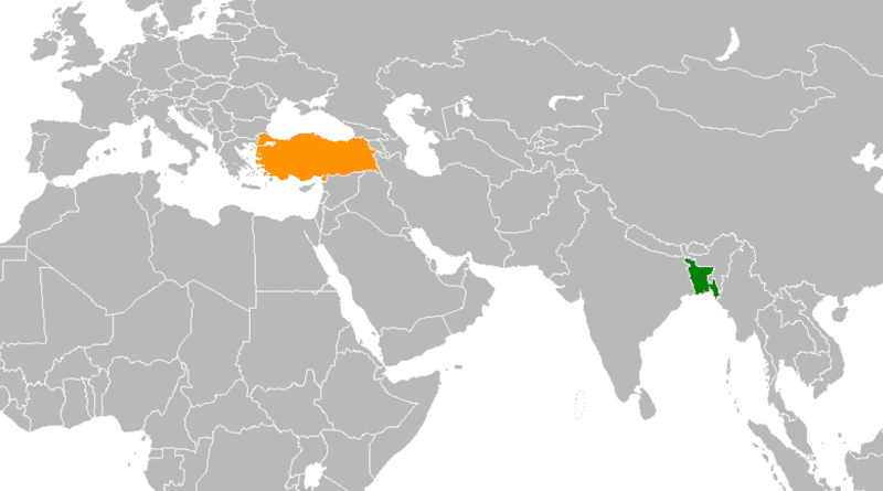 Locations of Bangladesh (green) and Turkey. Credit: Wikipedia Commons