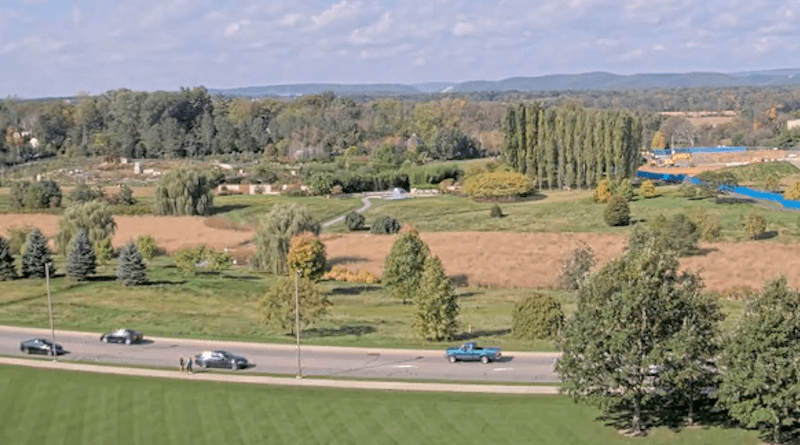 According to a new study by Penn State researchers, movement around town predicted COVID-19 cases in Centre County, Pennsylvania, during initial stay-at-home orders ad subsequent restricted phases in 2020. The researchers used data from mobile phones and traffic cameras, such as the one pointed at Park Ave near the Penn State arboretum pictured here, to approximate movement. CREDIT: Penn State