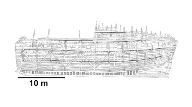 Drawing of the Mary Rose CREDIT: Jensen et al./Matter