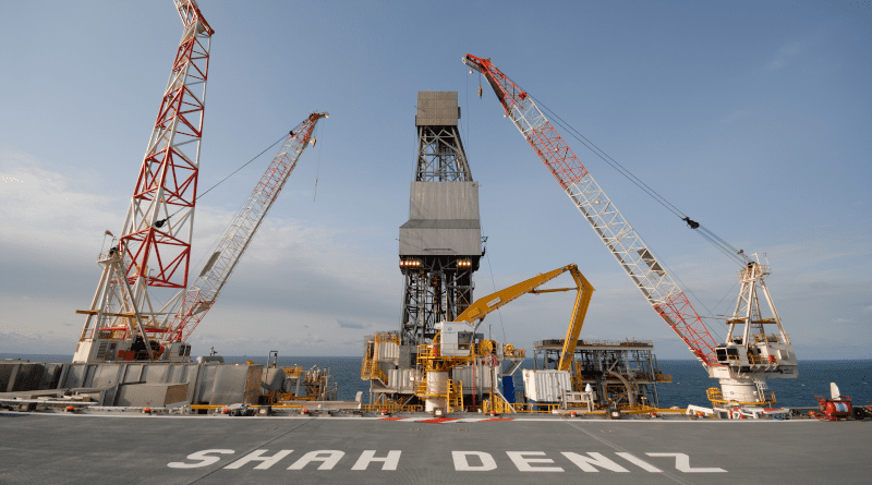 Shah Deniz natural gas project in the Azerbaijan sector of the Caspian Sea. Photo Credit: LUKOIL