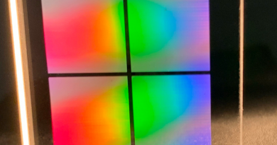 Researchers developed a new fast and energy-efficient laser-writing method for producing nanostructures in silica glass. They used the method to record 6 GB data in a one-inch silica glass sample. The four squares pictured each measure just 8.8 X 8.8 mm. They also used the laser-writing method to write the university logo and mark on the glass. CREDIT: Yuhao Lei and Peter G. Kazansky, University of Southampton