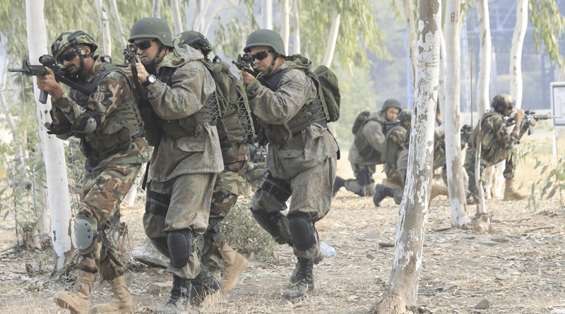 File photo of military members from Pakistan and Russia in a joint training exercise. Photo Credit: MOD.ru