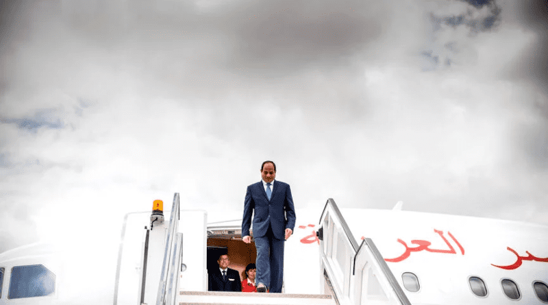 Egyptian president Abdel Fattah el-Sisi arrives in Kigali for an official visit in August 2017. Photo Credit: Paul Kagame CC BY-NC-ND