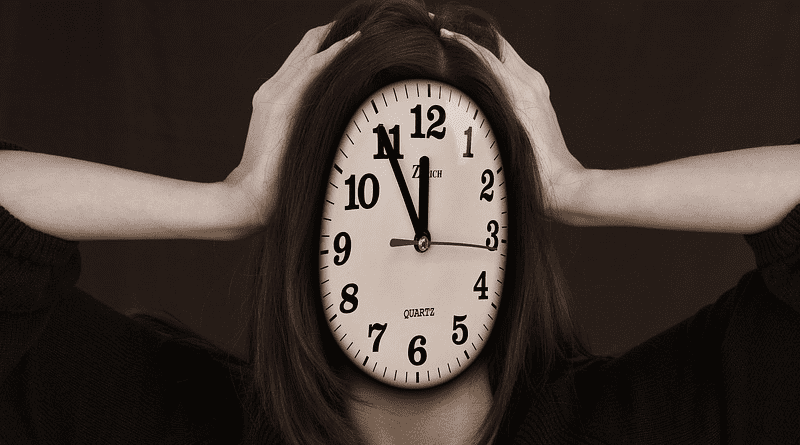 Procrastinate Time Clock Stress Businesswoman Woman Burnout Person Events
