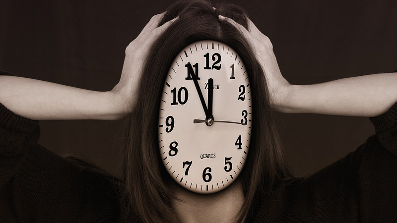 Procrastinate Time Clock Stress Businesswoman Woman Burnout Person Events