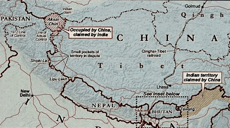 Line of Actual Control between China and India (map by the CIA)