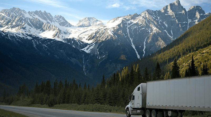 Semi Truck Freight Transportation Trailer Moving