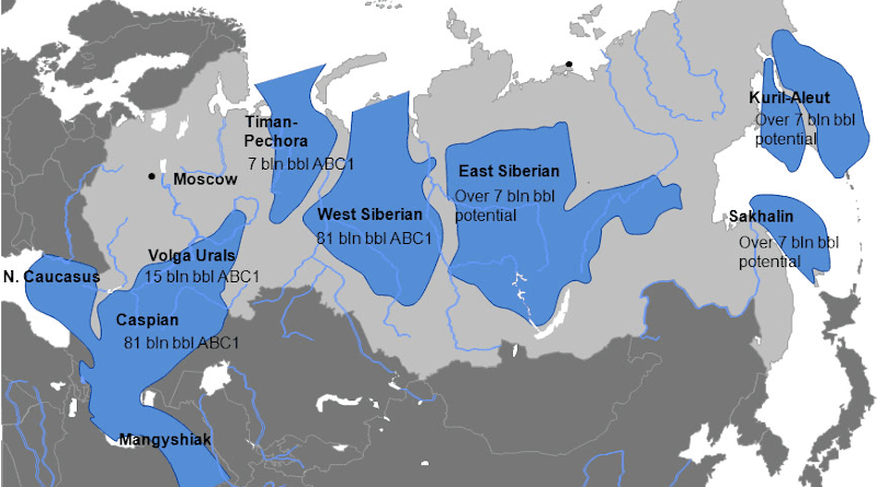 Major Russian oil basins. Credit: PetroNeft