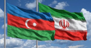 Flags of Azerbaijan and Iran. Photo Credit: Fars News Agency
