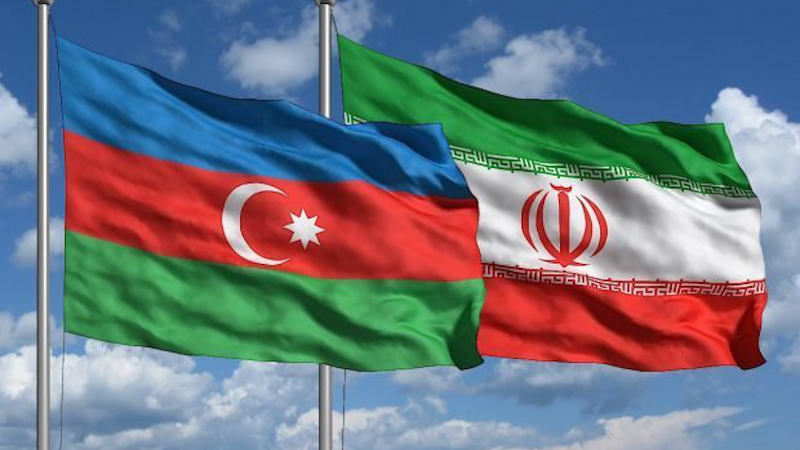 Flags of Azerbaijan and Iran. Photo Credit: Fars News Agency