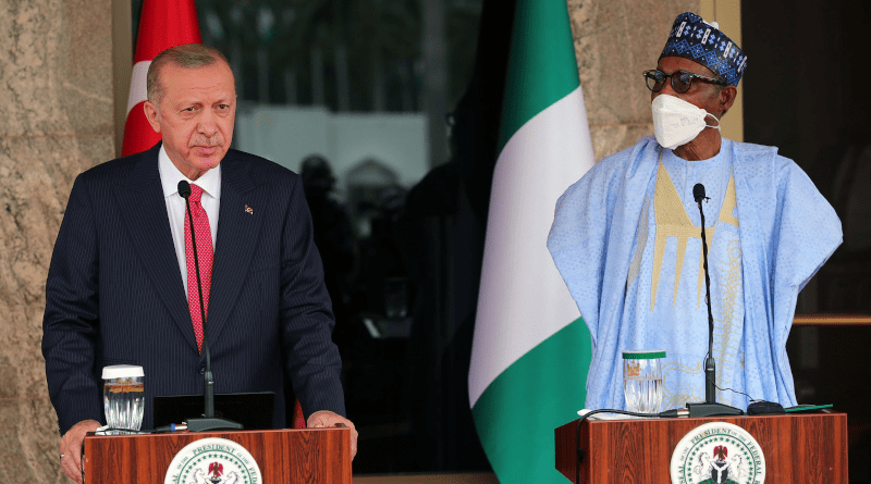 Turkey's President Recep Tayyip Erdoğan with President Muhammadu Buhari of Nigeria. Photo Credit: Turkish Presidential Office