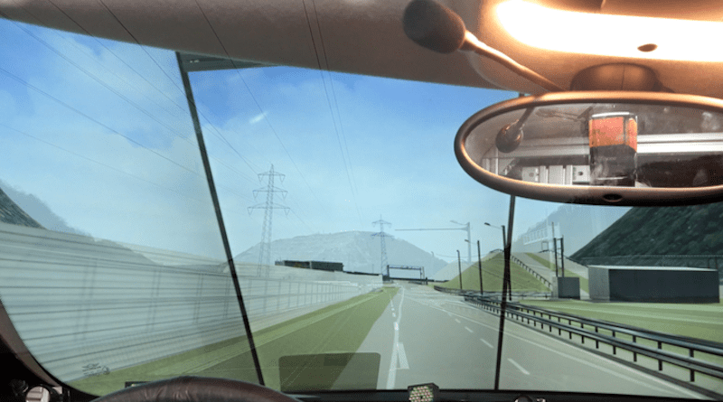 A Styrian development by TU Graz, JOANNEUM RESEARCH, AVL and Fraunhofer Austria transfers real routes into the driving simulator in great detail. CREDIT: © TU Graz