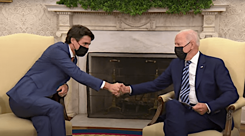 US President Joe Biden participates in a Bilateral Meeting with Justin Trudeau, Prime Minister of Canada. Photo Credit: White House video screenshot