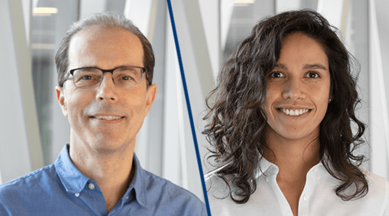 Dr. Daniel Kaufmann, a CRCHUM researcher and a professor at Université de Montréal, and Elsa Brunet-Ratnasingham, a doctoral student in Kaufmann’s lab and co-first author of the study. CREDIT: CHUM