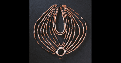 After more than two years spent on scientific research, conservation, and reconstruction, a 9,000-year-old necklace, which was discovered in a child’s grave, is on public display at the Petra Museum. Image Credit: A. Costes