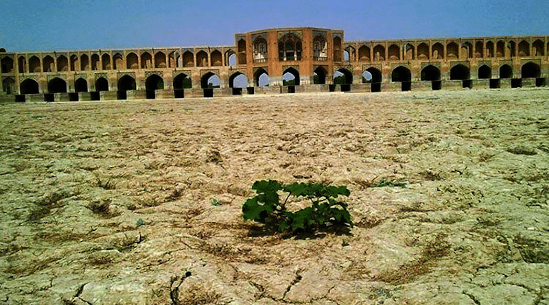 Dried up Zayanderud River in Isfahan, Iran. Photo Credit: Iran News Wire