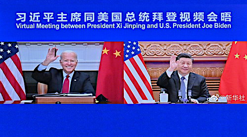 Virtual Meeting with US President Joe Biden and China's President Xi Jinping. Photo Credit: China Foreign Ministry
