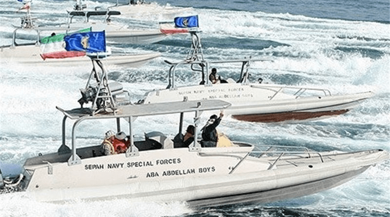 Iran's IRGC combat speedboats. Photo Credit: Tasnim News Agency
