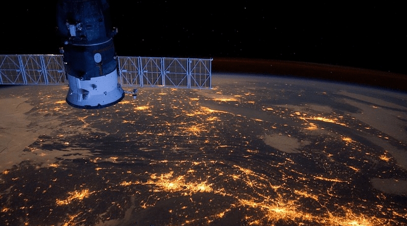 Satellite United States Atlantic Coast Night Evening Lights