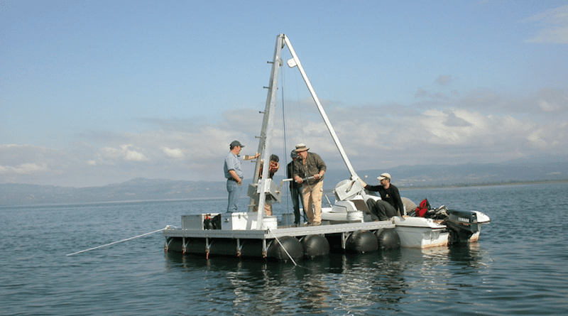 Researchers from the University of Bonn took drill cores from the lake sediment on Lake Iznik (Turkey) and determined the pollen in them. CREDIT: Thomas Litt/University of Bonn