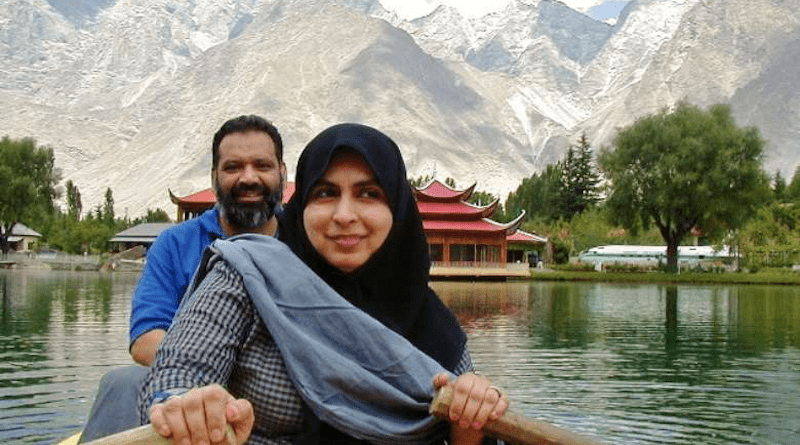 Activist Amina Masood with her husband Masood Janjua before he and a friend were forcibly disappeared from Rawalpindi in Pakistan on July 30, 2005. (Photo supplied)
