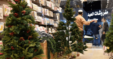 Christmas trees being sold in a shop in Riyadh, Saudi Arabia. (Photo supplied)