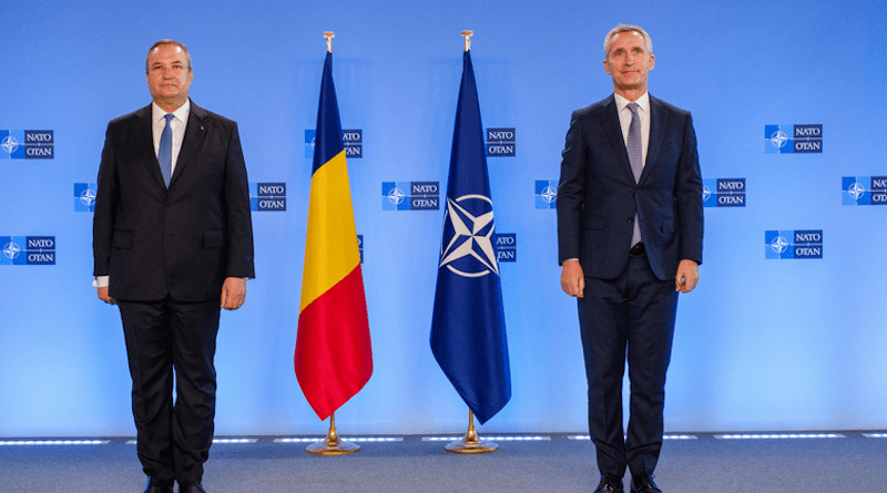 NATO Secretary General Jens Stoltenberg with Prime Minister of Romania, Nicolae Ciucă, at NATO headquarters. Photo Credit: NATO