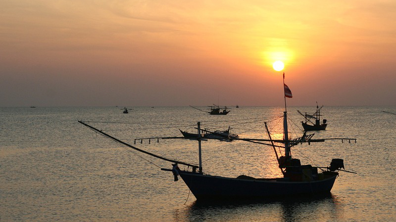 asia Thailand Fisherman Boat Nostalgic Color Siam fishing