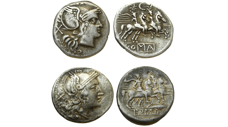 Roman denarius, the standard Roman silver coin. CREDIT: Images provided by Jean Milot.