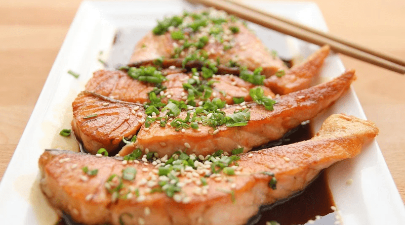 Food Salmon Teriyaki Fish Eat Dish Restaurant