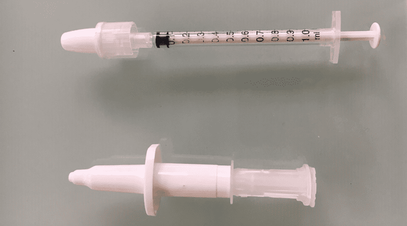 2 prototypes of nasal vaccine instilling device CREDIT: INRAE - Université de Tours