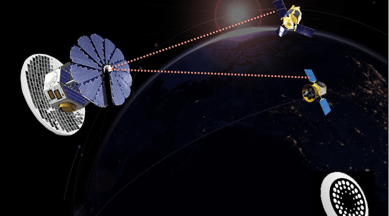 Wireless power beaming will provide auxiliary power to increase the baseline efficiency of small satellites in lower Earth orbit CREDIT: Space Power