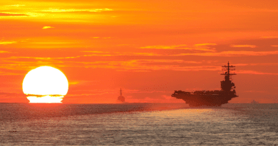 USS Ronald Reagan transits South China Sea with USS Halsey and USS Shiloh, in Strait of Malacca, June 18, 2021 (U.S. Navy/Rawad Madanat)