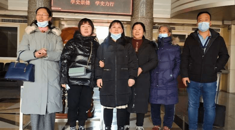 Five Christians from Xuncheng Reformed Church, a house church in Taiyuan, are seen before their trial in Fenyang in Shanxi province of China. (Photo: China Aid)