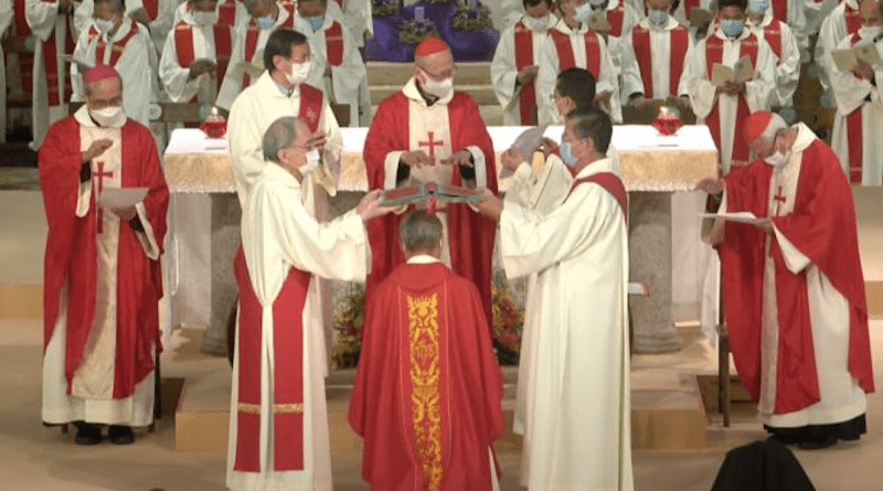 The episcopal consecration of Bishop Stephen Chow Sau-yan's in Hong Kong’s Cathedral of the Immaculate Conception, Dec. 4, 2021 | Screenshot from livestream