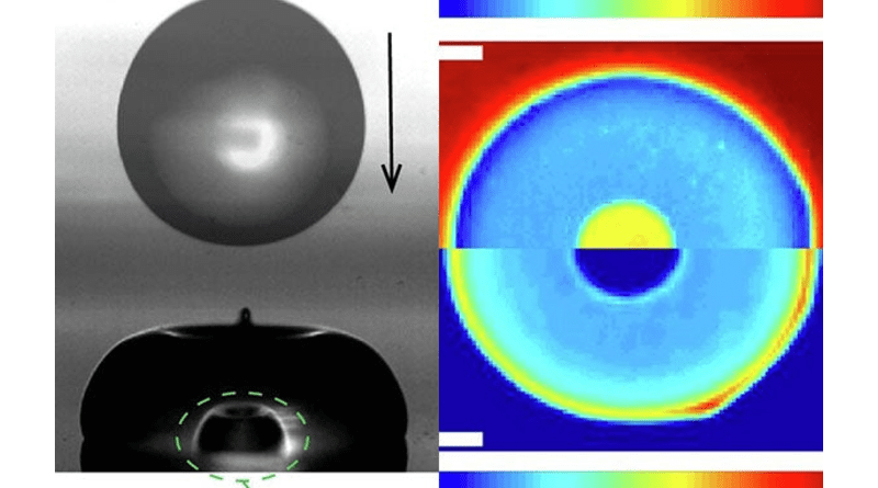 Patricia Weisensee and her lab found that thermal conduction was the most prominent form of heat transfer during droplet impact over convection or evaporation. CREDIT: Patricia Weisensee/WashU