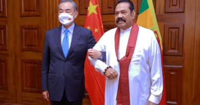 China's Foreign Minister Wang Yi with Prime Minister of Sri Lanka, Mahinda Rajapaksa. Photo Credit: Sri Lanka government